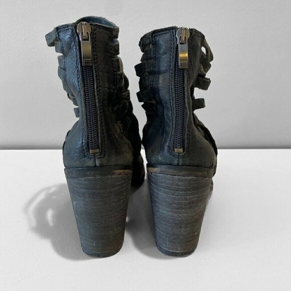 Free People Carrera Woven Ankle Boots Booties Black 38 - Picture 4 of 8